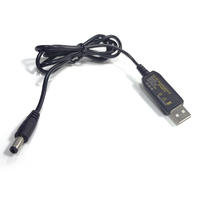 Cable de Alimentación de Alta Calidad de 1 m, 5.5x2.1 mm DC 5V a 12V / 5V a 9V, Cable USB para Router Wifi y Módem