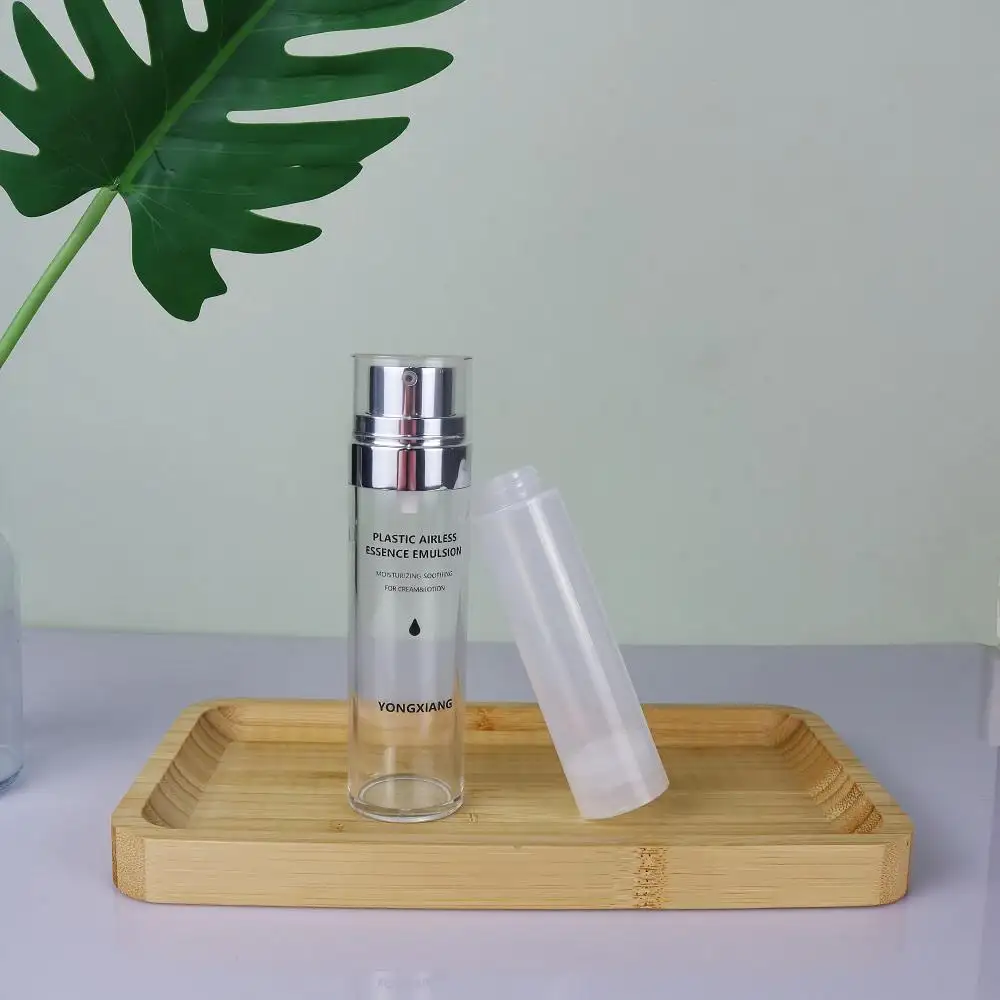 New Design 30ml 50ml Portable High Capacity Airless Pump Cosmetic Cream Bottle Transparent Airless Bottle