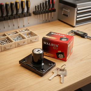 Serrure de tiroir Walrus SS2 19 mm |   Serrure de meuble en acier inoxydable pour tiroirs, armoires et meubles - Product Image 2