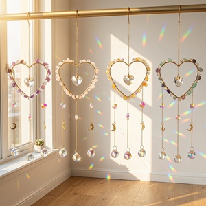 Grand Carillon Éolien Art Déco en Verre Cristal en Forme de Cœur, Fait Main, Feng Shui, pour Fêtes, Mariages et Anniversaires (Vente en Gros) - Product Image 1