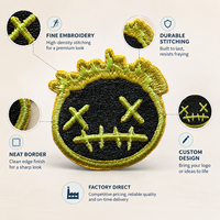 Accesorios de Ropa, Juego de Parches Bordados Navideños, Parche de Monstruo Verde para Coser o Planchar en Ropa, Chaquetas y Bolsos