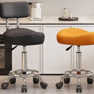 2025 New Saddle ChairBarber Shop Fashion Chair Movable With Backrest Beauty <b>Salon</b>, Bar Bar - Product Image 5