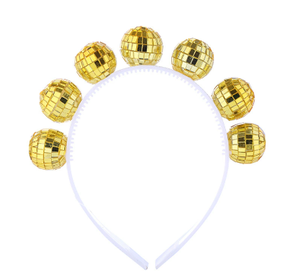 <span class=keywords><strong>Bandeau</strong></span> boule disco années 1970, boule miroir vintage argentée, pour décoration disco, fête d'anniversaire - Product Image 4