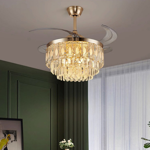 <span class=keywords><strong>Ventilateur</strong></span> de plafond moderne en cristal invisible avec lumière LED 72W, <span class=keywords><strong>ventilateur</strong></span> <span class=keywords><strong>lustre</strong></span> or noir pour chambre à coucher, salon, télécommande 110V 220V - Product Image 3