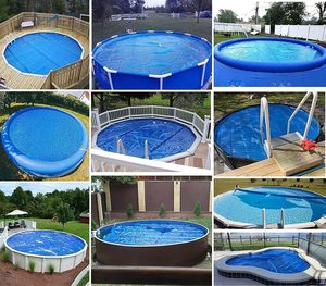 Couverture de piscine solaire à bulles légère, facile à enrouler, protection UV, économie d'eau, couverture flottante pour piscine de jardin à domicile - Product Image 5