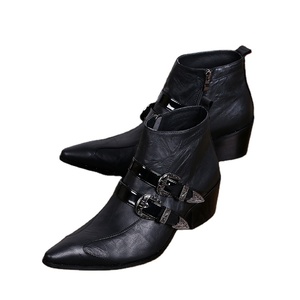 NA044 Stivali in Pelle da <span class=keywords><strong>Uomo</strong></span> alla Moda <span class=keywords><strong>con</strong></span> Punta Affusolata Impermeabili Caldi <span class=keywords><strong>con</strong></span> Pelliccia Stivaletti da <span class=keywords><strong>Uomo</strong></span> Stile Britannico - Product Image 1