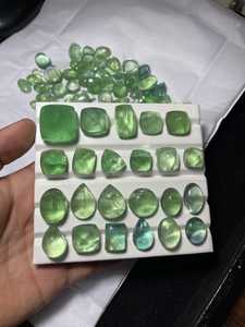 Lot de cabochons en fluorite verte naturelle, formes variées, pierres précieuses en vrac pour la fabrication de bijoux, prix en gros - Product Image 4