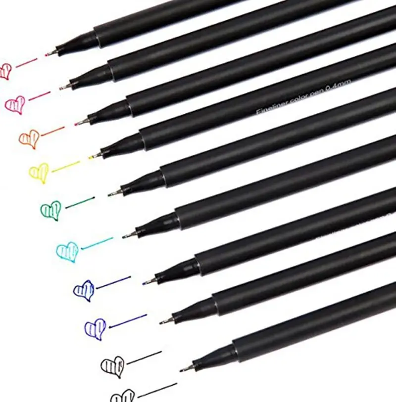12 renk kanca hattı kalem zamanlı çizim Fineliner kalem seti öğrenci kırtasiye boyama belirteçleri kalem