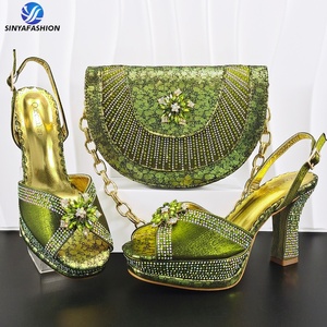 Sinya <span class=keywords><strong>tacco</strong></span> alto <span class=keywords><strong>scarpe</strong></span> italiane con borsa nigeriano con pietre <span class=keywords><strong>scarpe</strong></span> di corrispondenza borsa per le donne occasione - Product Image 5