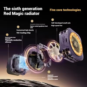 RedMagic Cooler 6 Pro Radiator Co-Branded Version Magnetic FunCooler 30W VC Liquid Cooling RGB LED AI Temperature <b>Control</b> Cooler - Product Image 3