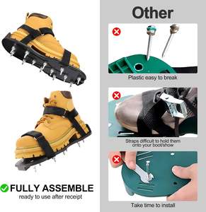 เครื่องเติมอากาศสำหรับสนามหญ้าที่มีเดือยแหลมอีพ็อกซี่ประกอบเต็มรูปแบบฝาครอบพื้นรองเท้าแหลมสีดำ - Product Image 3