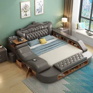 <span class=keywords><strong>Cama</strong></span> Multifuncional <span class=keywords><strong>Continental</strong></span>, Moderna y Minimalista, <span class=keywords><strong>Cama</strong></span> Tapizada Estilo Tatami, Muebles de Dormitorio, Camas Inteligentes - Product Image 1