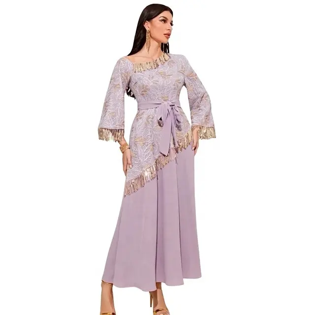 Nouvelle mode Abaya robe musulmane de Dubaï vêtements islamiques pour femmes caftan avec glands robe Maxi