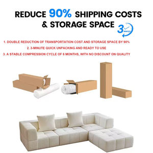 Sofá Esquinero Moderno en Forma de L para Sala de Estar, Uso en Hoteles y Villas, Tapizado en Tela, Relleno de Espuma Ecológica, Duradero - Product Image 4