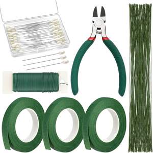 <strong>Floral</strong> Arrangement Kit with Green <strong>Floral</strong> Tape and <strong>Floral</strong> <strong>Wire</strong> Boutonniere Flower Pin for Wreath Making Supplies - Product Image 4