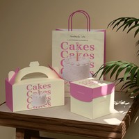 Boîte à pâtisserie en carton tiramisu portable personnalisée pour bricolage Finition mate UV pour la cuisson de gâteaux et desserts Emballage pour les entreprises et les consommateurs