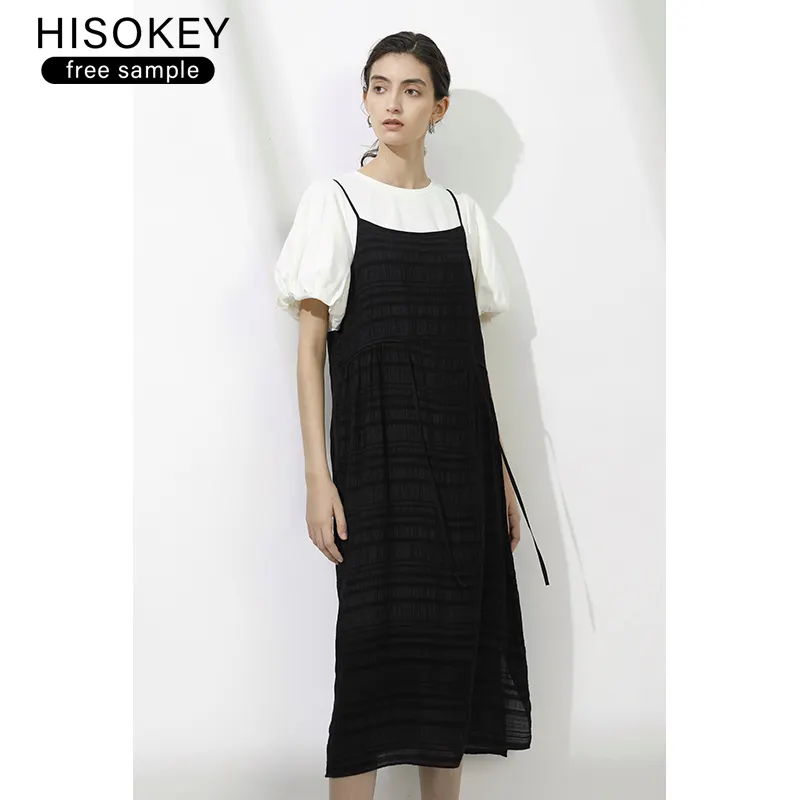 HISOKEY मूल डिजाइन सीमित लगाम कम्यूटर पर्ची के लिए ruched पोशाक कपड़े महिलाओं के वस्त्र