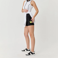 Vente en gros de robe de tennis avec fermeture éclair sur le devant pour femmes, polo sans manches de couleur contrastée pour femmes, robe de golf avec short et poche 2 en 1