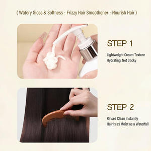 Crème revitalisante capillaire de luxe à la kératine, marque privée, réparation, lissage, cheveux abîmés, secs, bouclés, frisés, parfum longue durée, OEM ODM - Product Image 5