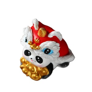 Figuras de León y Panda Chinos Ruijie de 3.9 Pulgadas, Lindas Figuras Decorativas de Dibujos Animados para el Hogar, Oficina, Interiores, Regalo - Product Image 5