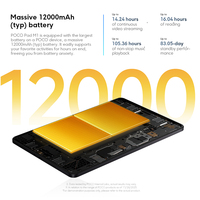 POCO Pad M1 Versi Global CPU Snapdragon ®   Platform Seluler 7s Gen 4 Layar 12.1" 2.5K tajam seperti kristal Xiaomi HyperOS 2