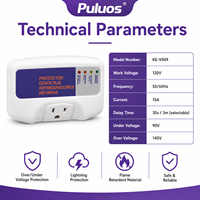 Protection contre les surtensions/sous-tensions KE-V009-N 120V 15A, protection contre les surtensions intelligente pour la maison et le bureau