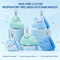 Jouet en peluche personnalisé OEM ODM, animal en peluche, porte-clés, mascotte, poupée respiratoire pour la promotion de campagnes de bien-être respiratoire