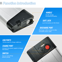Batterie de vélo électrique intégrée au cadre 36V 7.8Ah 10.5Ah, cellules 18650, connecteur 2PIN, BMS 30A pour vélo électrique HILAND Ostrich, compatible avec moteur 750W