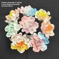 Fleurs artificielles en céramique dégradées en forme de rose, bouquet de fleurs éternelles faites à la main, décorations créatives pour la maison