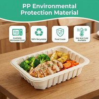 Conteneur d'emballage alimentaire jetable en plastique PP de qualité alimentaire de 1000 ml, scellable, pour viande, pour supermarché