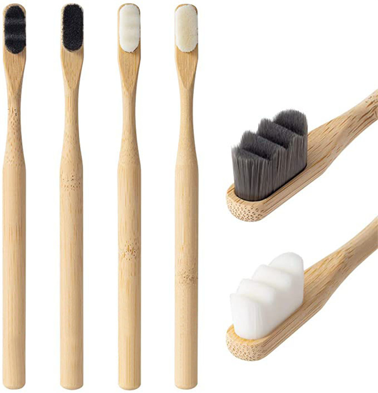 Escovas de dente biodegradáveis ecológicos, 10000 cerdas de microfibra nano escova de dente de bambu extra ultra macia para dentes sensíveis