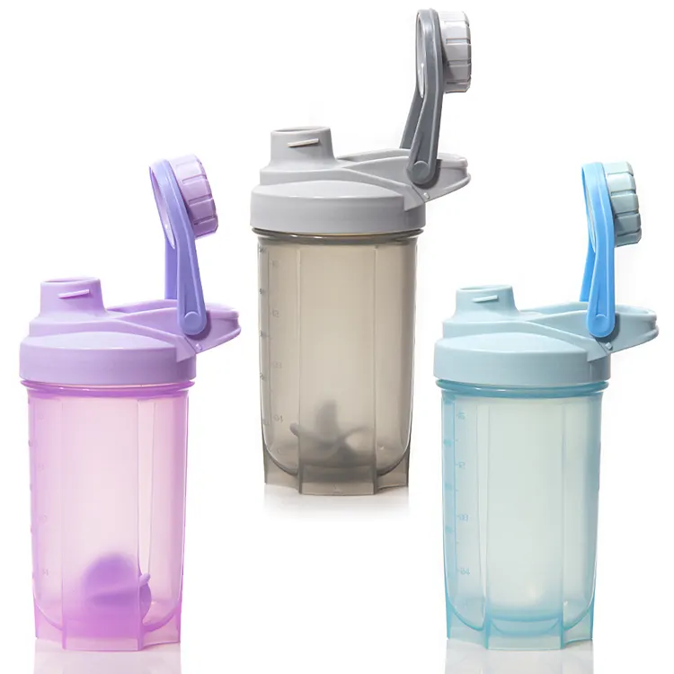 사용자 정의 로고 500ml 600ml bpa 무료 플라스틱 피트니스 운동 물병 체육관 단백질 쉐이크 블렌드 셰이커 병 믹서 공