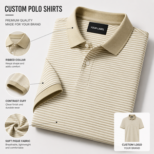 Polos Personalizados de Lujo para Hombre, Polo de Golf Premium con Rayas Texturizadas, Logotipo Personalizado, Desarrollo de Marca, Fabricante Mayorista - Product Image 3