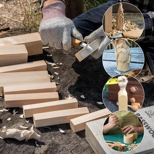 Bloques de tallado de tilo de tamaño grande personalizado, diseño moderno, madera de Balsa para tallar a mano, juguetes para niños, manualidades, adornos para muebles - Product Image 4