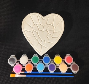 Plaster DIY <b>Ceramic</b> <b>Paint</b> Craft Kit-Kids' Model Coloring Toys <b>Paint</b> Your Own Valentines Stepping Stones - Product Image 3