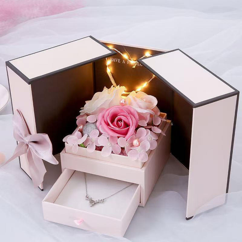 Lampe d'amour fleur de savon double porte-collier non inclus