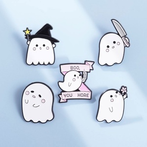 Pin de solapa profesional personalizado de metal, estilo horror, para ropa de moda, sombrero, suave y rígido, para Halloween, con logotipo y temática de cruz, al por mayor - Product Image 5