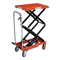 Carro de Plataforma Hidráulico Manual con Ruedas de PU, Elevador de Carga Manual Móvil, Suministrado por Fabricante Chino