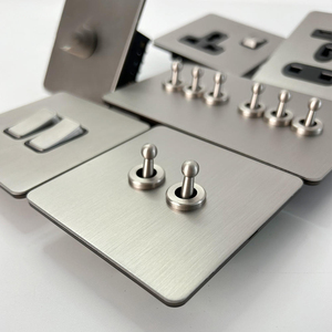 Langyeo 86 điện tường ổ cắm phổ ánh sáng chuyển đổi thiết bị chuyển mạch khung thép không gỉ grey 13auk Châu Âu <span class=keywords><strong>1</strong></span>/2/3/4 220V 10A - Product Image 6