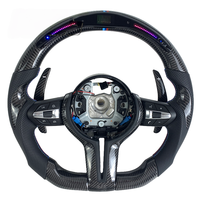 Volant sport en fibre de carbone véritable avec affichage LED de vitesse et régime moteur, populaire pour BMW 320i 335i E90 E91 E92 E93 M3 Série 3