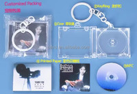 Étui transparent pour mini CD avec puce NFC + 2 feuilles de papier coloré + porte-clés + CD – Cadeau d'affaires