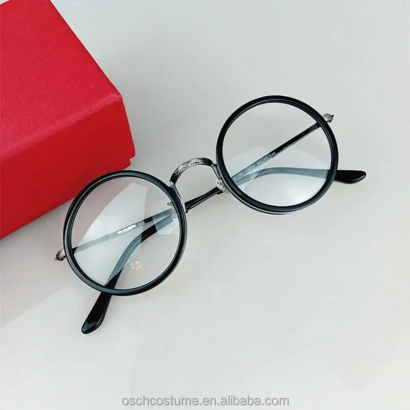 Yuvarlak vintage metal asetat gözlük okuma için siyah gümüş altın bronz retro optik çerçeve özelleştirilebilir reçete gözlük