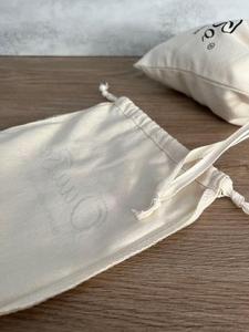 Sac à cordon en toile de coton blanc avec cordons noirs, taille personnalisée, logo, sac à cordon anti-poussière pour bijoux - Product Image 6
