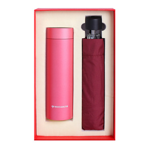 Set de Regalo Wanxiang: Botella de Agua Aislada H79SS y Paraguas Rojo, Regalo Empresarial, Día del Maestro - Product Image 1