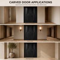 Porte intérieure en bois massif sur mesure, fabrication directe d'usine, design sculpté en 3D, porte en MDF pour appartement/hôtel/villa
