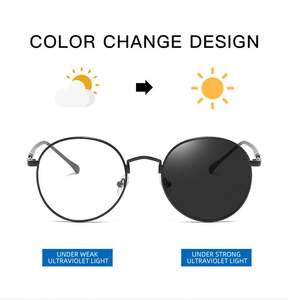 Gafas de Computadora con Marco de Aleación, Diseño Personalizado con Logotipo, Redondas, Anti Luz Azul, Fotocromáticas, para Hombre y Mujer - Product Image 2