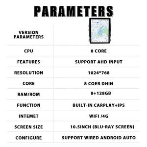 Autoradio 10,5 pouces pour Porsche Cayenne 2010 - 2017, lecteur multimédia Android, navigation GPS, CarPlay sans fil, unité principale - Product Image 6