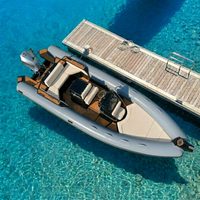 Bateau semi-rigide de luxe 7,6 m (25 pieds) en Hypalon PVC, console centrale, bateau pneumatique rigide, tender, bateau rapide, bateau de croisière de jour pour plongeurs