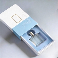 Boîte à parfum avec couvercle et base, fermeture magnétique et insert en EVA, emballage rigide en carton deux pièces, logo personnalisé en relief