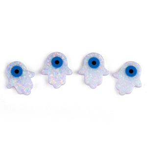 En Stock 11x13mm sintético OP17 blanco Hamsa azul <span class=keywords><strong>mal</strong></span> <span class=keywords><strong>de</strong></span> <span class=keywords><strong>ojo</strong></span> ópalo piedra <span class=keywords><strong>para</strong></span> la fabricación <span class=keywords><strong>de</strong></span> joyas - Product Image 1